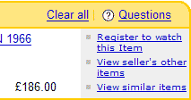 eBay’s My Recently Viewed Items panel