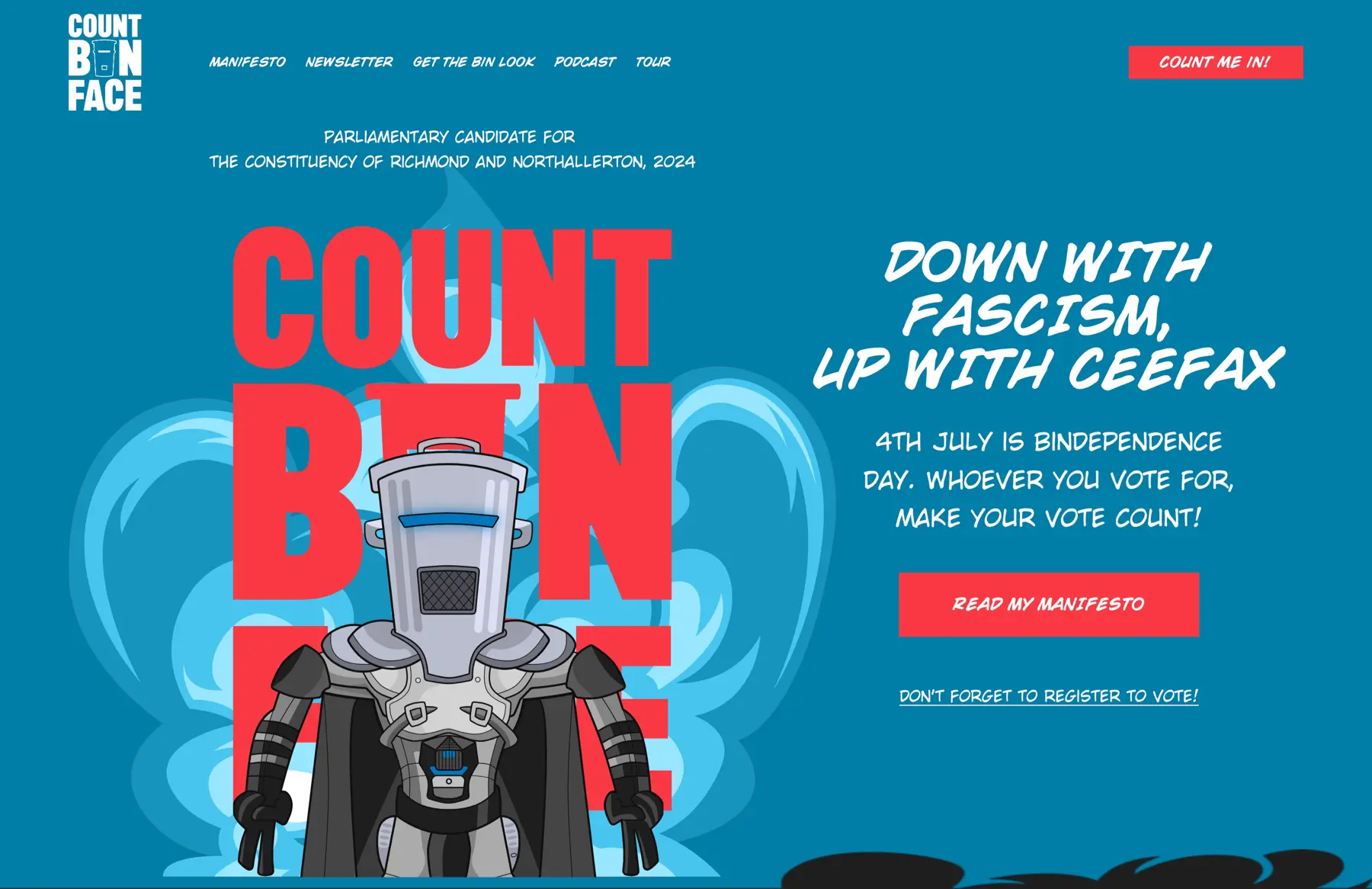 Count Binface website