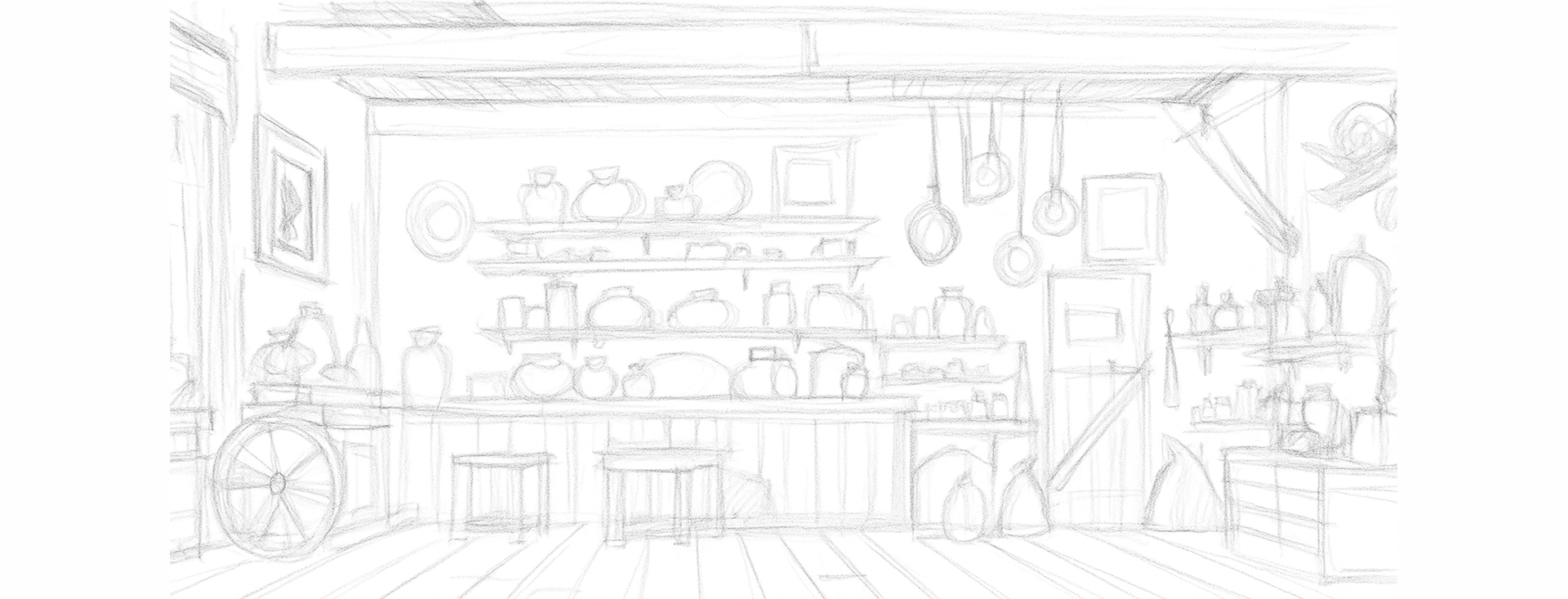 Store interior sketch