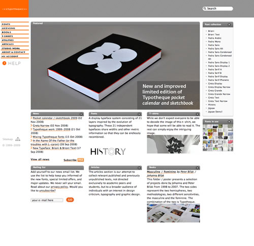Typotheque home page