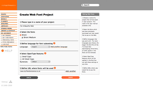 Typotheque Web Font Project