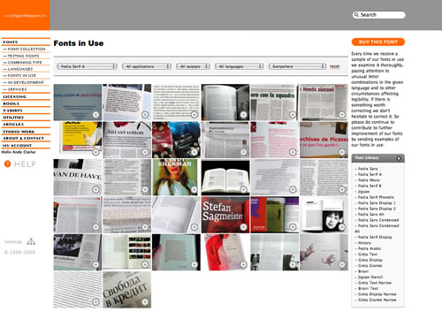 Typotheque font in use