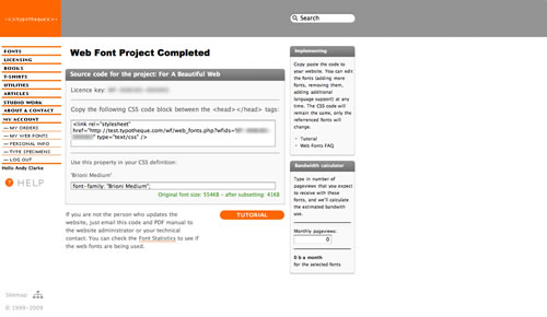 Typotheque CSS linked file
